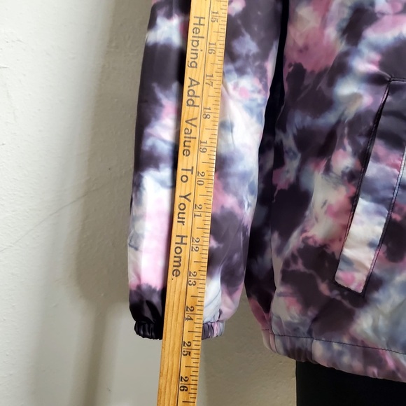 PINK Victoria's Secret Snap Front Coach Jacket Watercolor TieDye Women's Size S - Picture 3 of 16